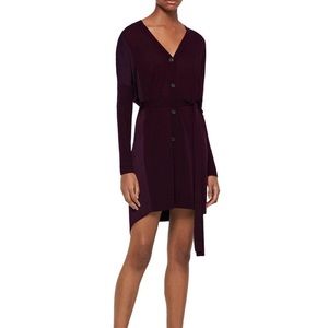 All Saints Iva Sweater Dress Burgundy Mixed Media Size XS